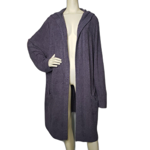 BAREFOOT DREAMS Cozy Chic Lite Purple Hooded Open Long